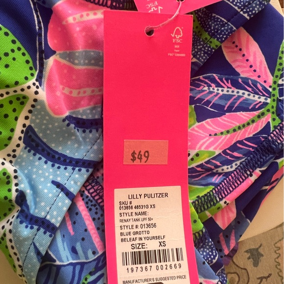 Lilly Pulitzer Renay Tank in Blue Grotto - Picture 2 of 2